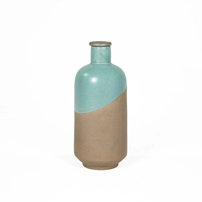 Handmade Terra EarthCore two-tone terracotta water bottle 800 ml with glazed interior