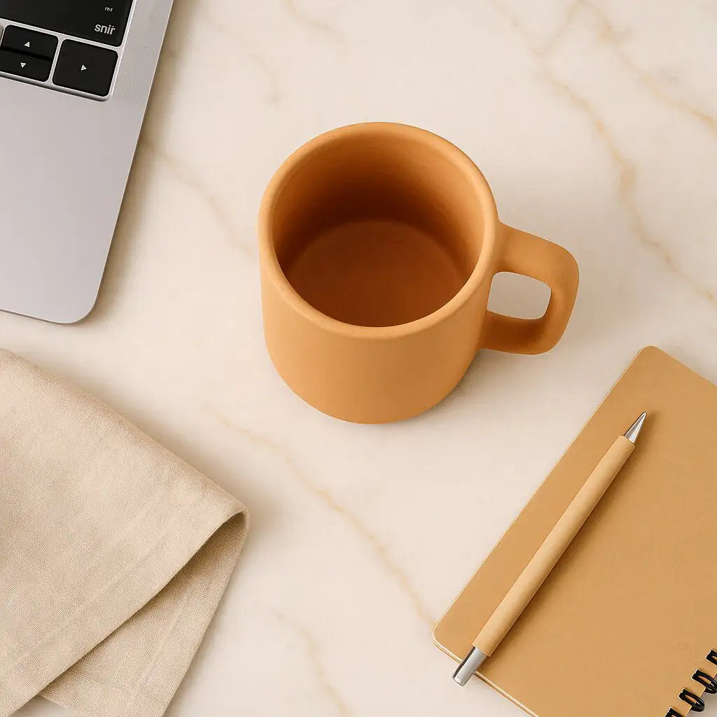 Handmade Terracotta Coffee Mug with Handle (500ml) | ARK Naturals