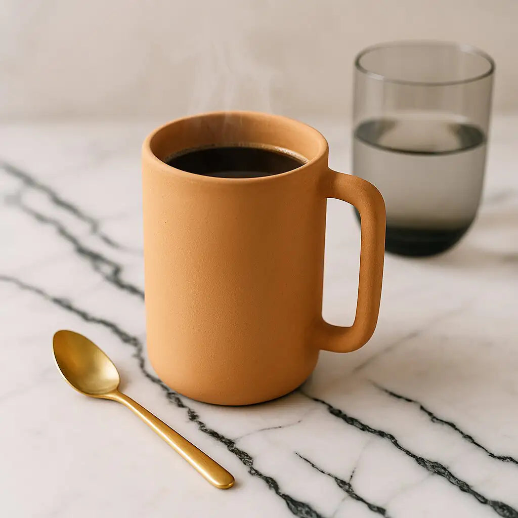 Handmade Terracotta Coffee Mug with Handle (500ml) | ARK Naturals