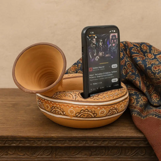 NirvanaNiche Harappan Terracotta Gramophone Phone Amplifier