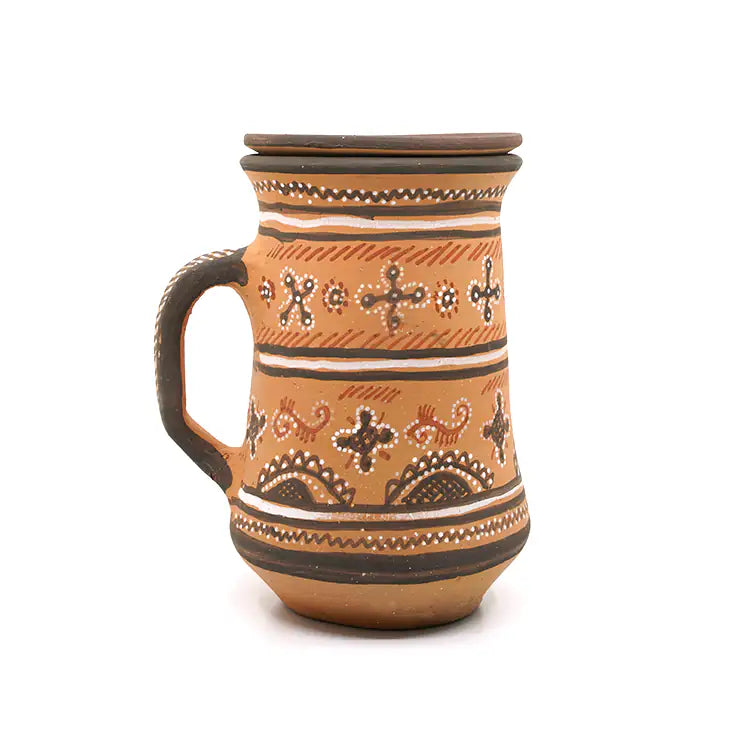NirvanaNiche Heritage Terracotta Jug with Lid – 1000 ml