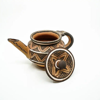 NirvanaNiche Heritage Terracotta Kettle with Lid – 650 ml