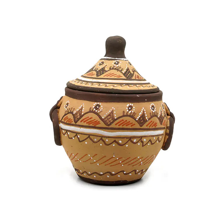 NirvanaNiche Heritage Terracotta Condiment Jar with Lid – Small