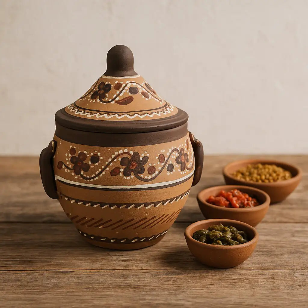 NirvanaNiche Heritage Terracotta Condiment Jar with Lid – Small
