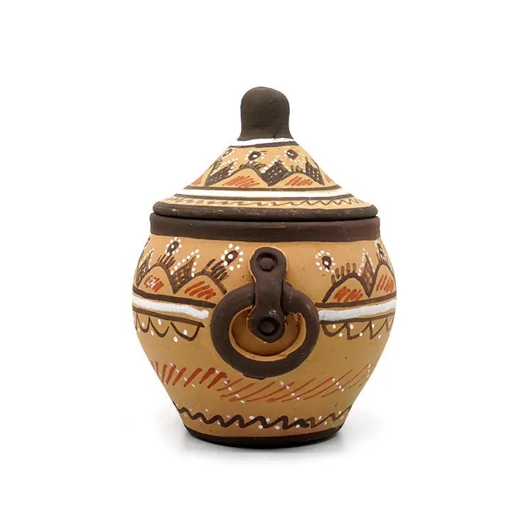 NirvanaNiche Heritage Terracotta Condiment Jar with Lid – Small