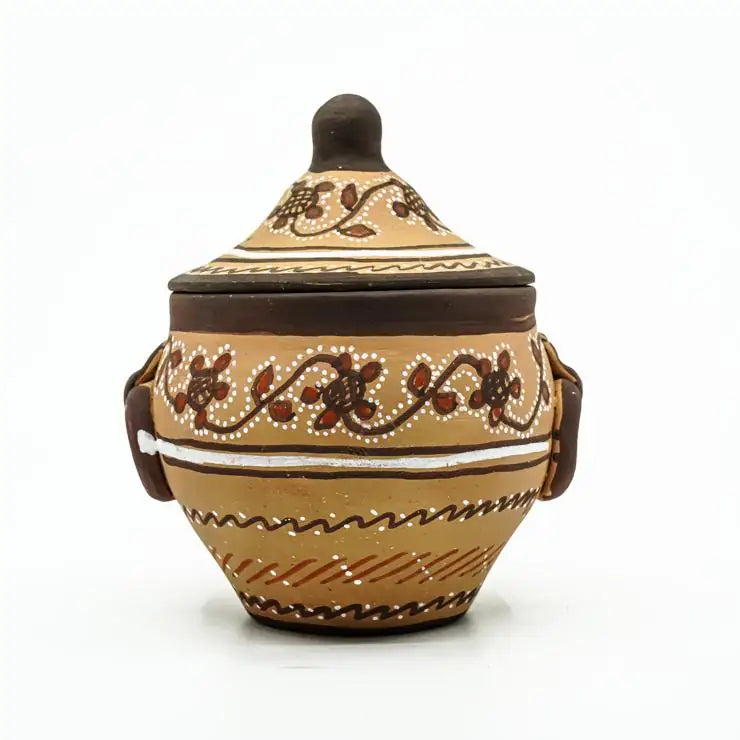 NirvanaNiche Heritage Terracotta Condiment Jar with Lid – Small