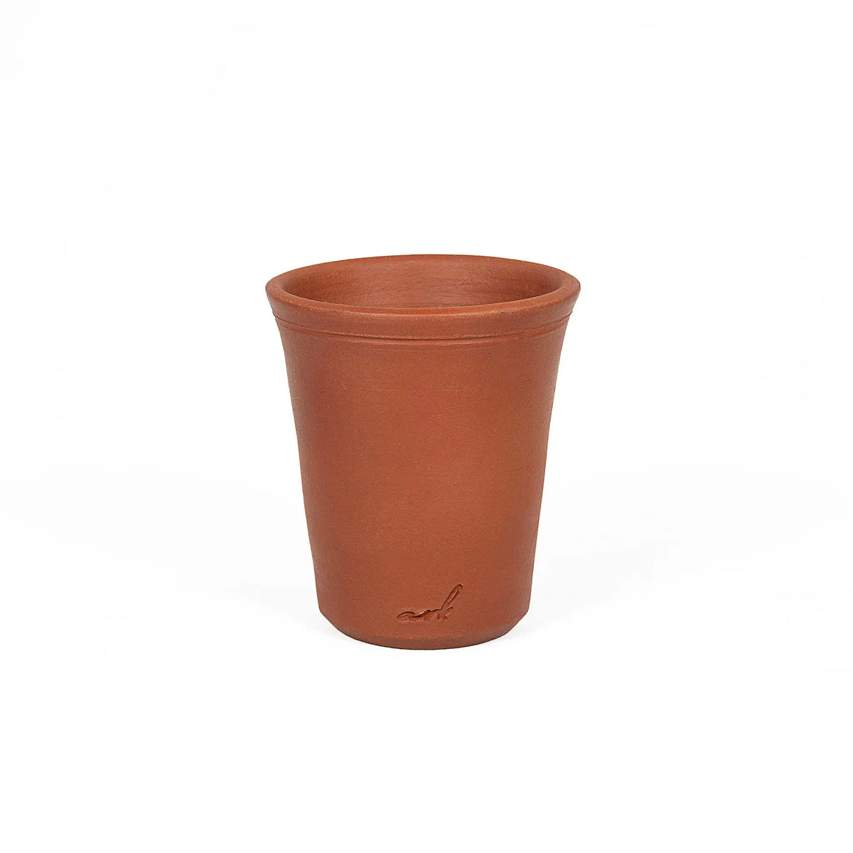 ClayRootz terracotta glass 200 ml front view on white background