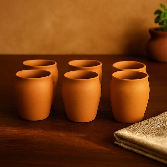 Terrapura Traditional Terracotta Kulhad Set (Pack of 6) | ARK Naturals