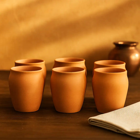 Terrapura Traditional Terracotta Kulhad Set (Pack of 6) | ARK Naturals