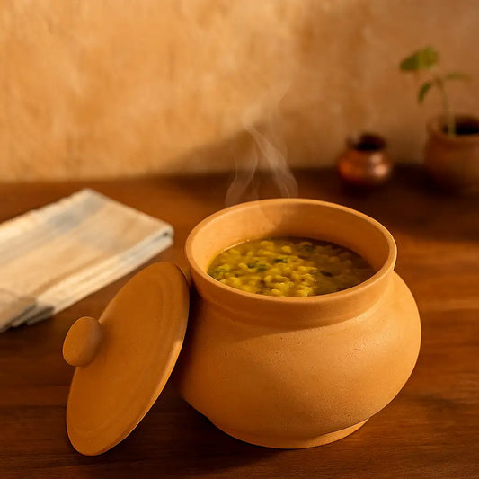 Terrapura: Handmade Terracotta Cooking Handi with Lid