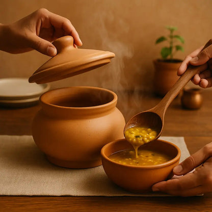 Terrapura: Handmade Terracotta Cooking Handi with Lid