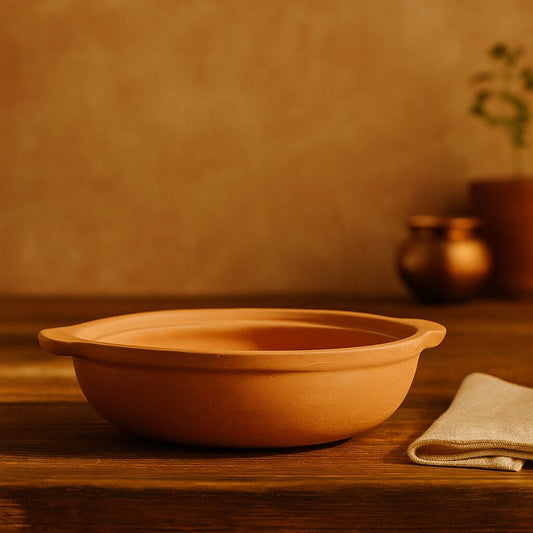 Terrapura: Terracotta Casserole Pan (1L) with Glass Lid