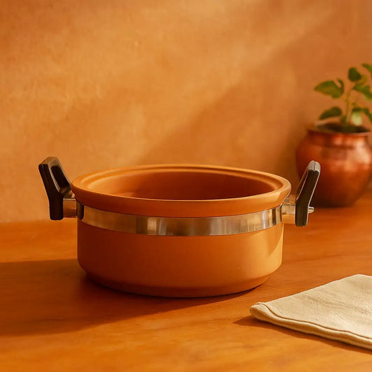 Terrapura Handmade Terracotta Cookware Pot with Lid – 2L / 4L