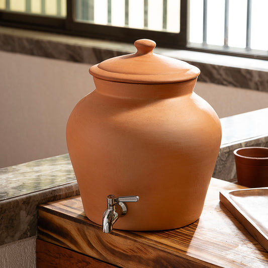 Terrapura – Terracotta Water Dispenser Matka with Tap (8L) | ARK Naturals