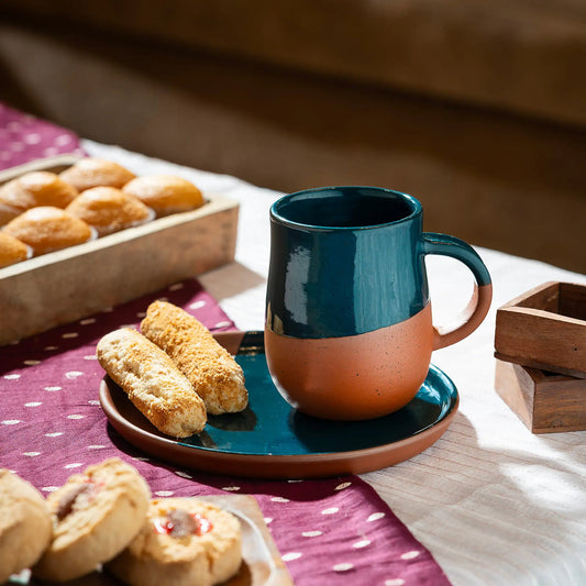 Layali – Premium Terracotta Cup with Tray (300ml) | ARK Naturals