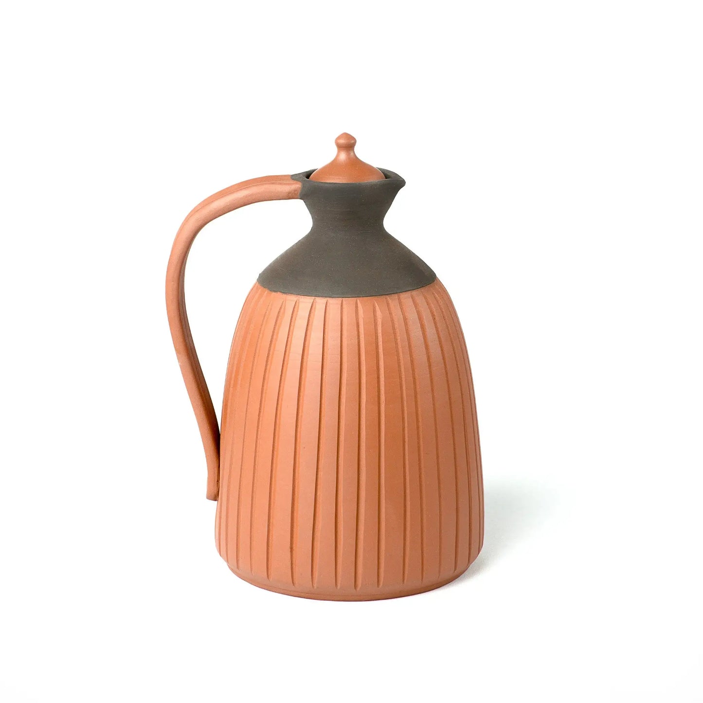 1500 ml clay water carafe with handle and spout by ARK Naturals