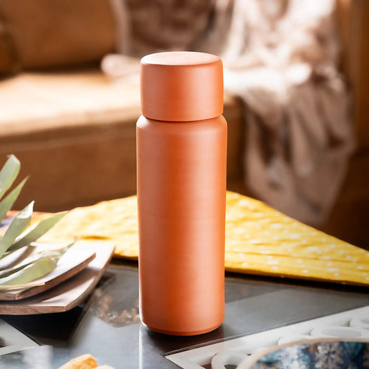 Layali – Premium Terracotta Water Bottle with Glazed Lid (750ml) | ARK Naturals