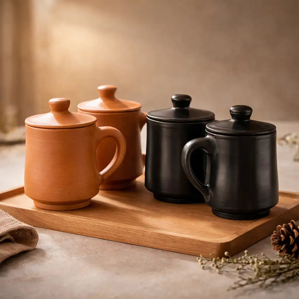 Earth Harmony Cup Set – Set of 4 with Lids